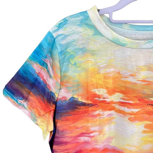 New Women's Sunshine Print Short Sleeve Crew Neck Pullover T-Shirt Size XXL - Picture 5 of 10